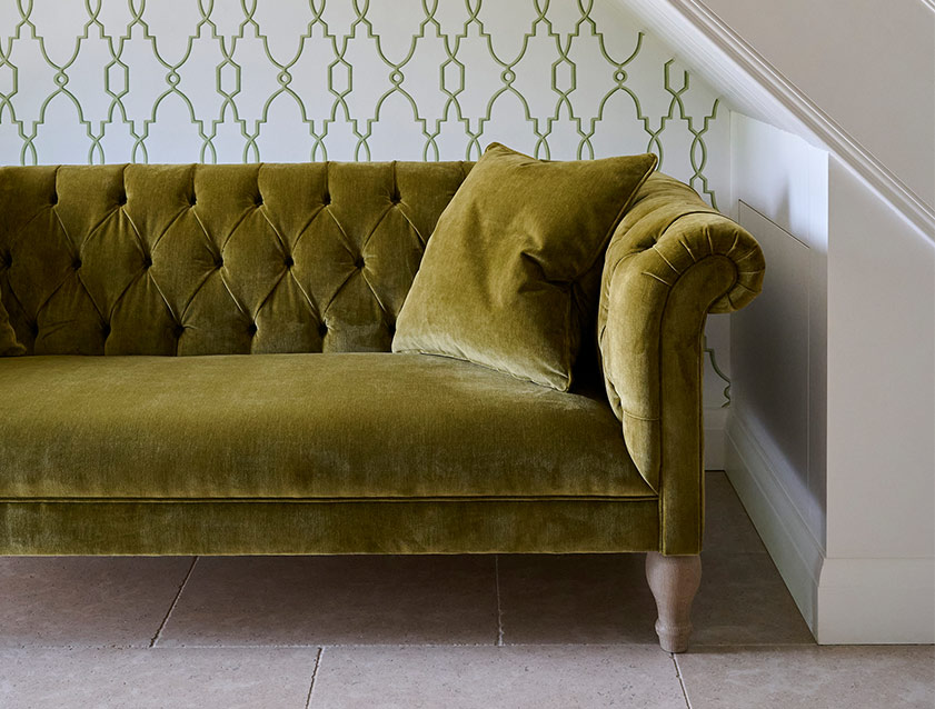3 Arncliffe 3 Seater Sofa in Traditional Vintage Velvet Olive